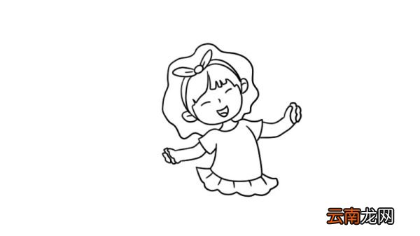 儿童节跳绳的女孩简笔画画法