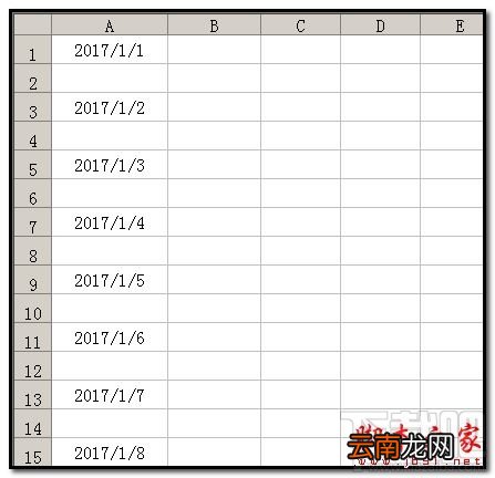 Excel2016怎么隔行插入连续日期