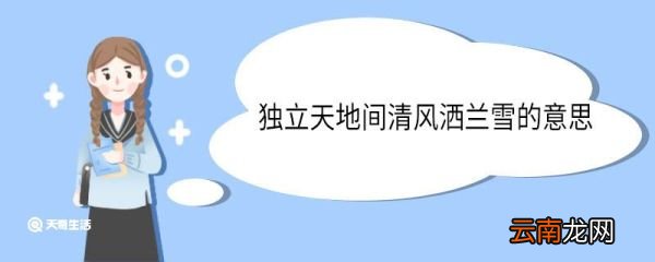 独立天地间清风洒兰雪的意思 独立天地间清风洒兰雪翻译