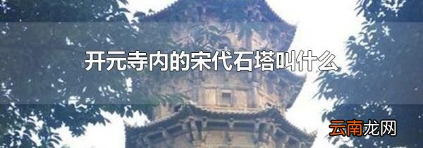 开元寺内的宋代石塔叫什么