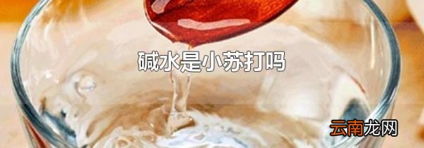 碱水是小苏打吗