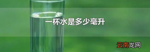 一杯水是多少毫升