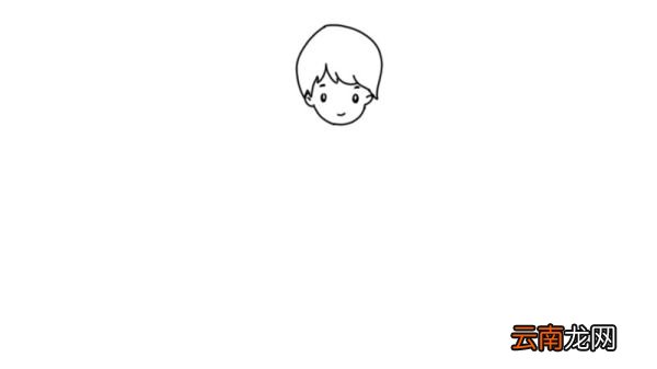 小男孩抱花盆简笔画