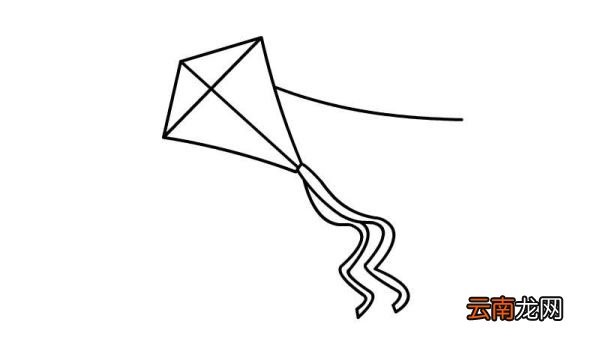 蓝色风筝简笔画
