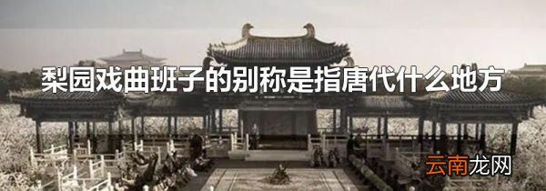 梨园戏曲班子的别称是指唐代什么地方