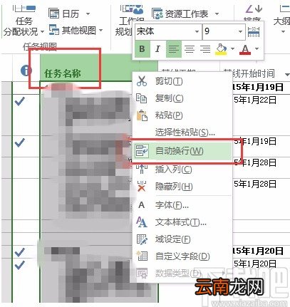 Microsoft Project调整行高的方法