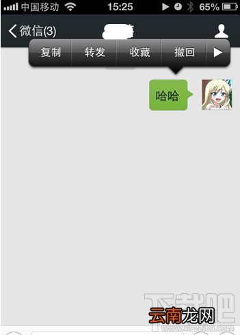iPhone版微信5.3.1撤回信息功能