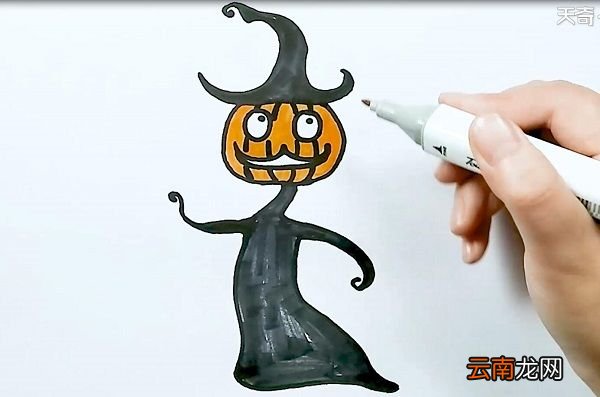 邪恶南瓜巫师简笔画 邪恶南瓜巫师的画法