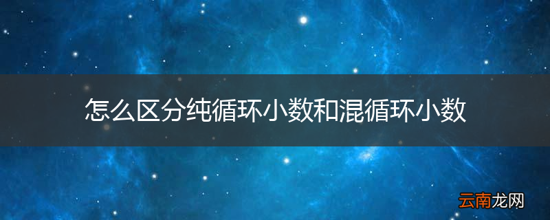 怎么区分纯循环小数和混循环小数