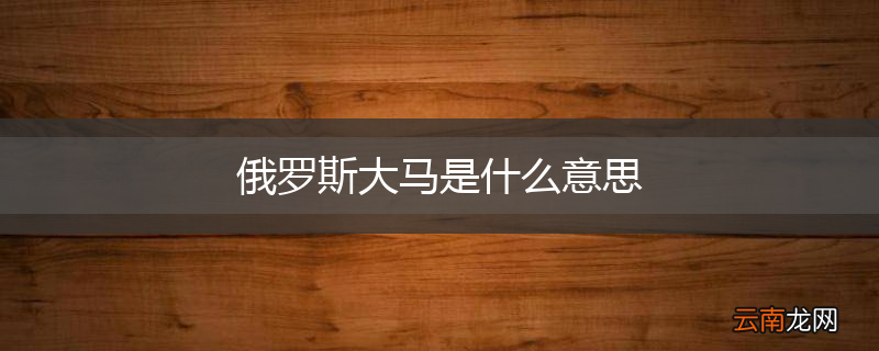 俄罗斯大马是什么意思