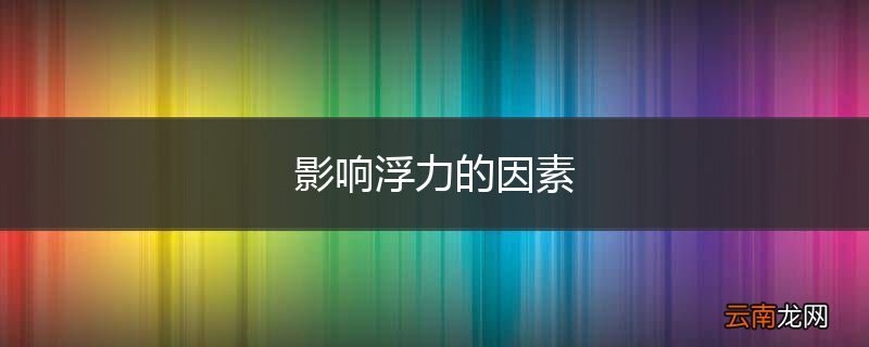 影响浮力的因素