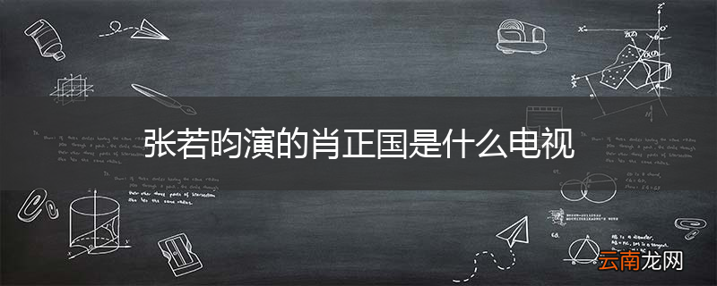 张若昀演的肖正国是什么电视