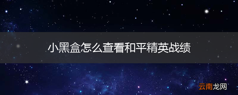 小黑盒怎么查看和平精英战绩