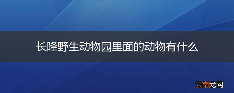 长隆野生动物园里面的动物有什么