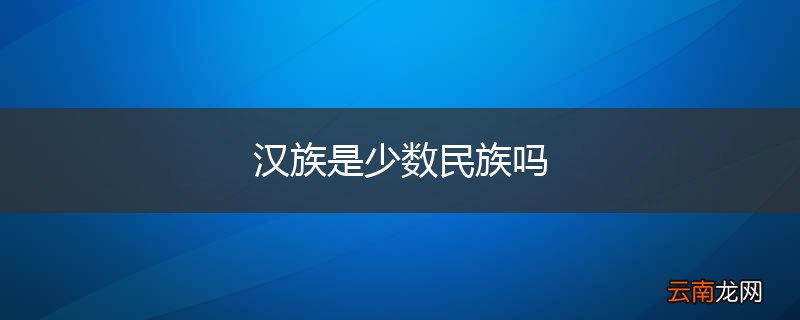 汉族是少数民族吗
