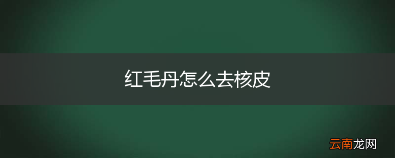 红毛丹怎么去核皮