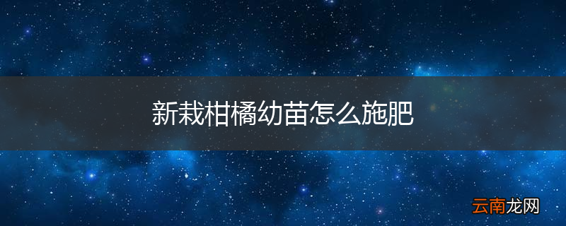 新栽柑橘幼苗怎么施肥