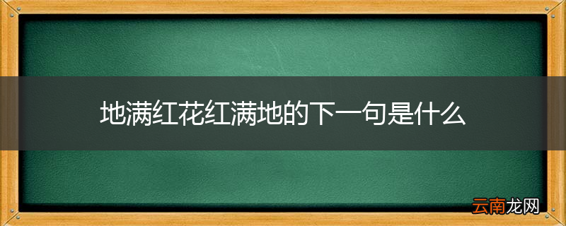 地满红花红满地的下一句是什么