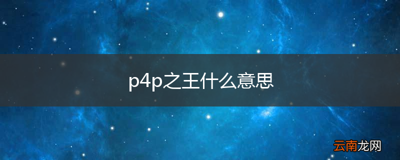p4p之王什么意思