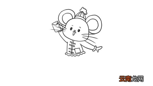 可爱老鼠抢红包简笔画