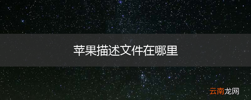 苹果描述文件在哪里