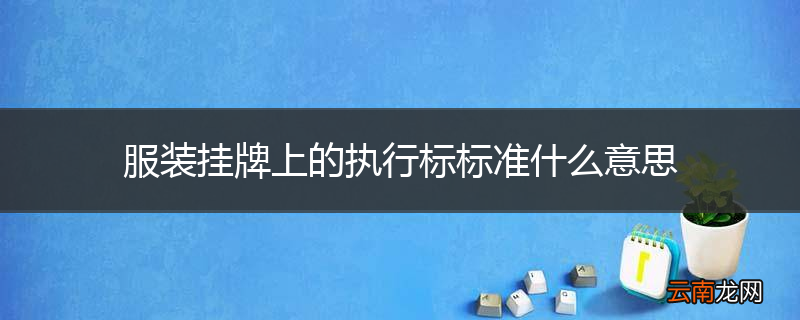 服装挂牌上的执行标标准什么意思