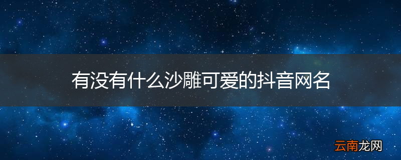 有没有什么沙雕可爱的抖音网名