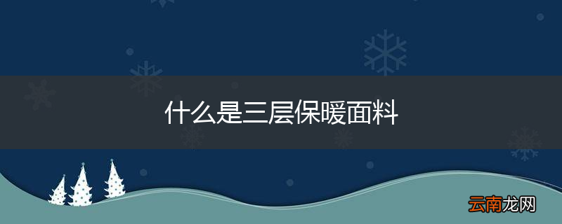 什么是三层保暖面料