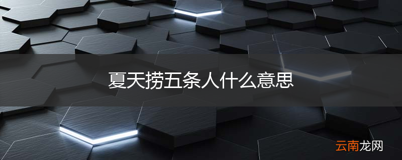夏天捞五条人什么意思