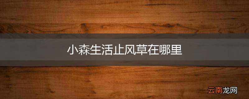 小森生活止风草在哪里