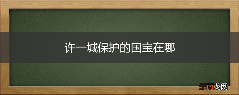 许一城保护的国宝在哪
