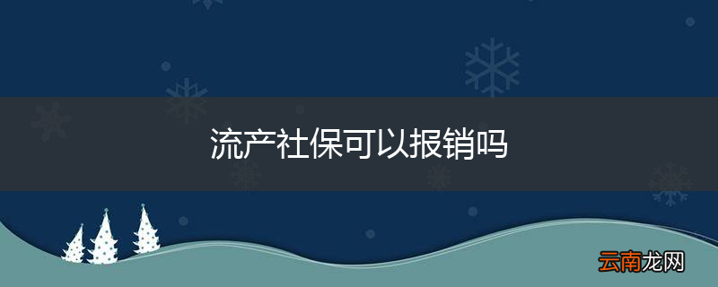 流产社保可以报销吗