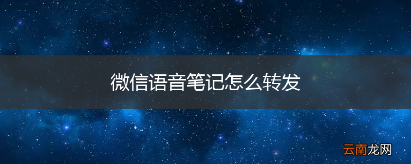 微信语音笔记怎么转发
