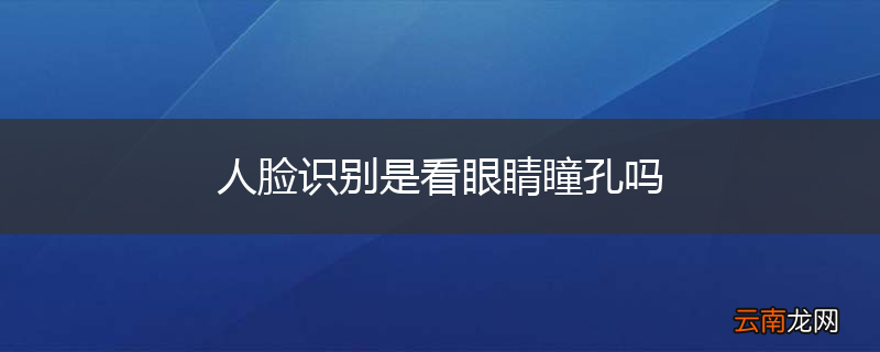 人脸识别是看眼睛瞳孔吗