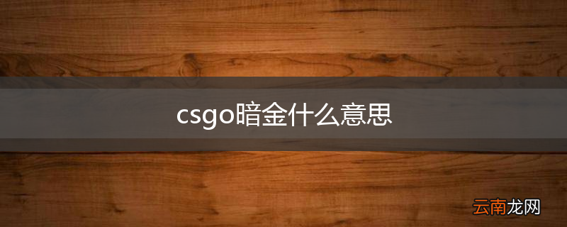 csgo暗金什么意思