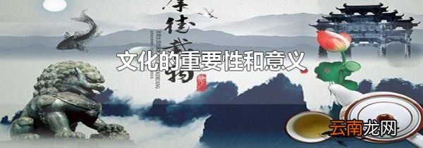 文化的重要性和意义
