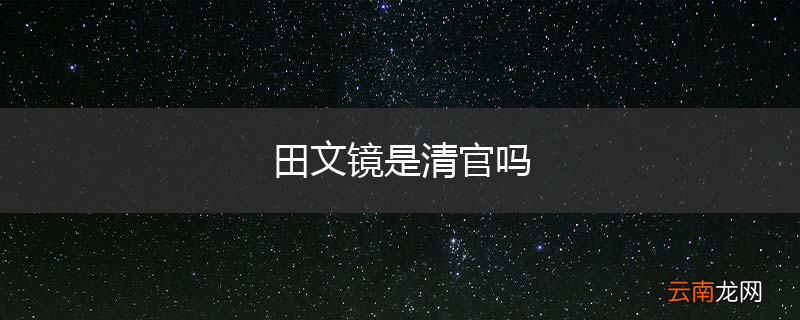 田文镜是清官吗