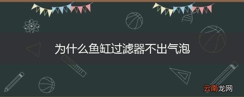 为什么鱼缸过滤器不出气泡