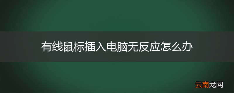 有线鼠标插入电脑无反应怎么办