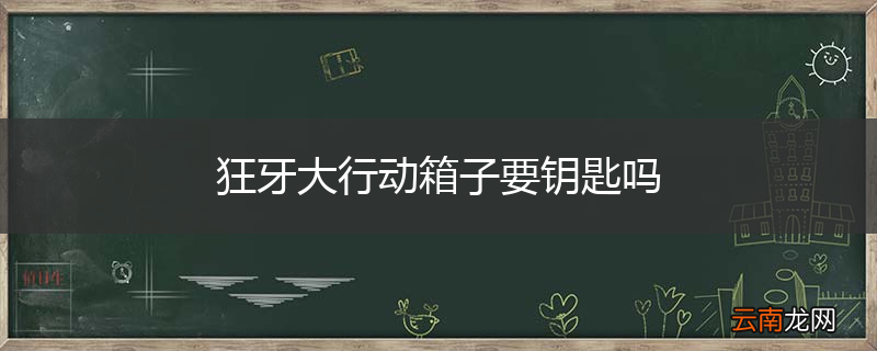 狂牙大行动箱子要钥匙吗