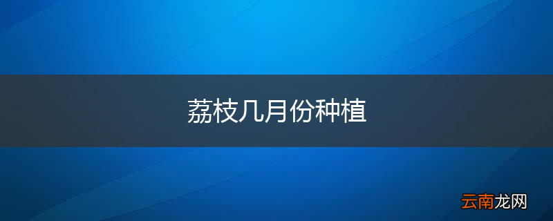 荔枝几月份种植