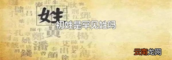 初姓是罕见姓吗