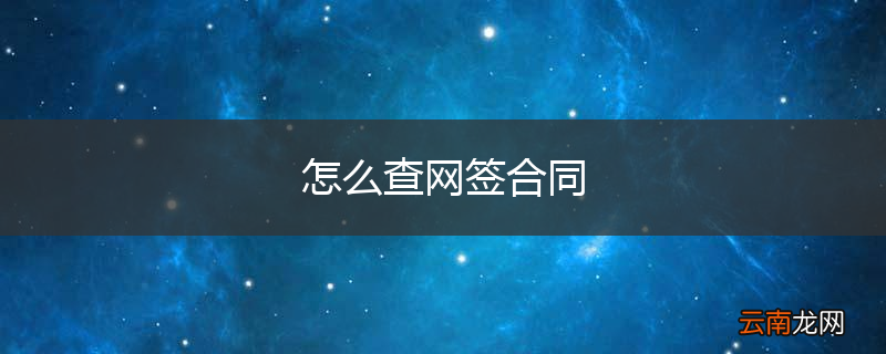 怎么查网签合同