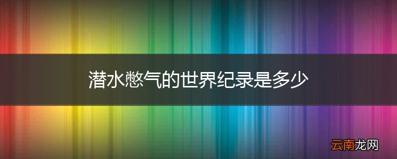 潜水憋气的世界纪录是多少