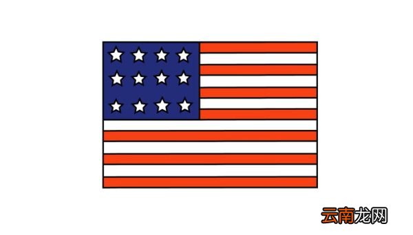 美国国旗简笔画 美国国旗简笔画怎么画
