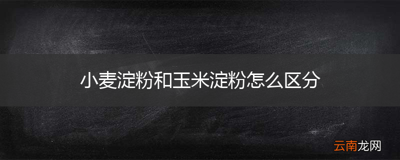 小麦淀粉和玉米淀粉怎么区分