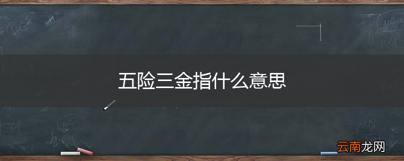 五险三金指什么意思