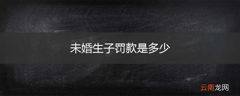 未婚生子罚款是多少