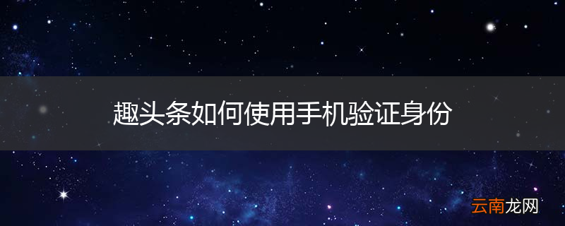 趣头条如何使用手机验证身份