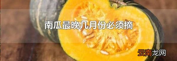 南瓜最晚几月份必须摘